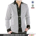 Elegant style Slim fit White long sleeve Shirt for men with Black collar and S,M,L,XL,XXL